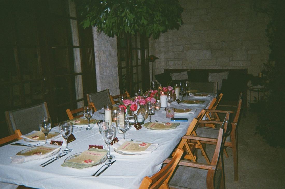 The table set for Le Dinner Party